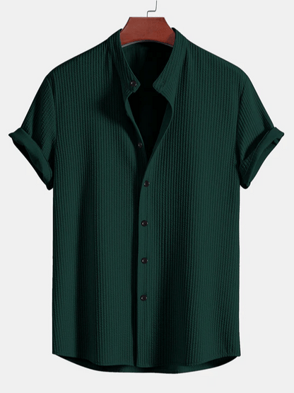 Nico – Men’s Ribbed Stand Collar Shirt