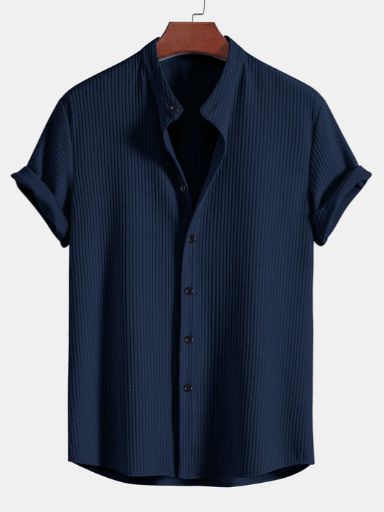Nico – Men’s Ribbed Stand Collar Shirt