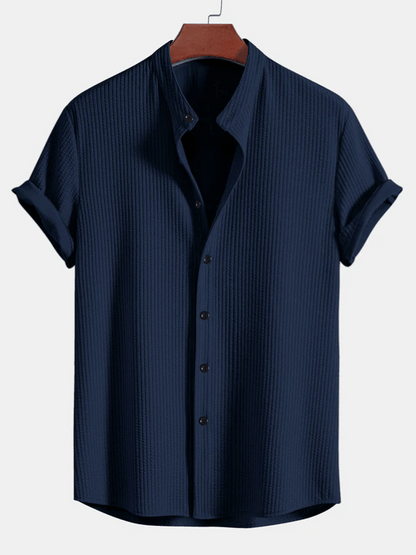 Nico – Men’s Ribbed Stand Collar Shirt