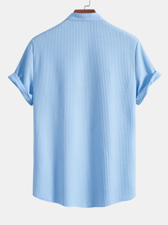 Nico – Men’s Ribbed Stand Collar Shirt