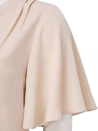 Romi – Women’s Flutter Sleeve Chiffon V-Neck Blouse
