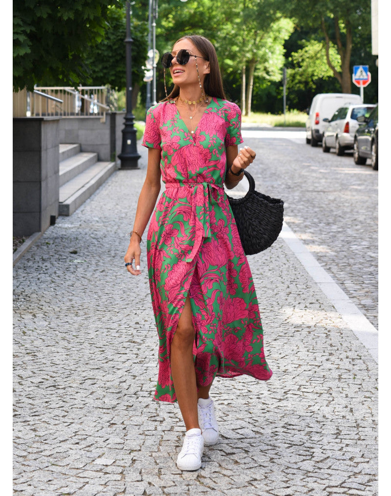 Airy Wrap Midi Summer Dress – Alivra