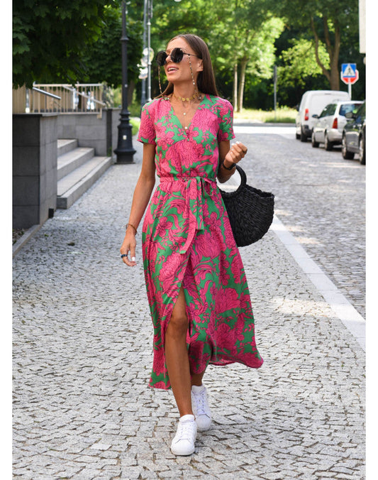Airy Wrap Midi Summer Dress – Alivra