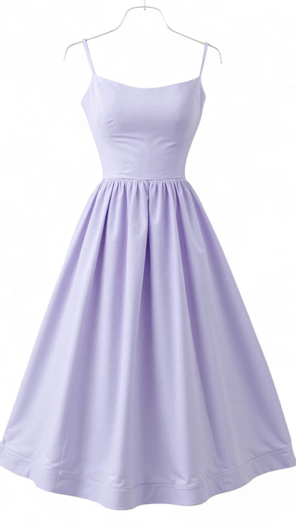 Spaghetti strap A-line midi dress – Almira