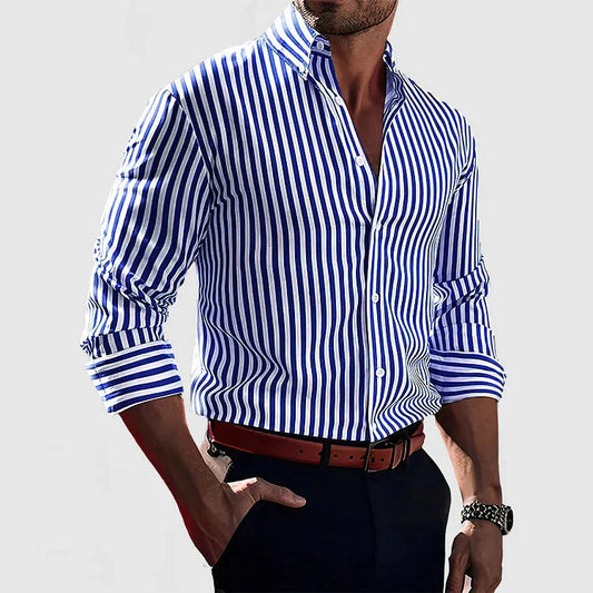 Arlo Men's Striped Overshirt | Premium Cotton, Sophisticated Style 0