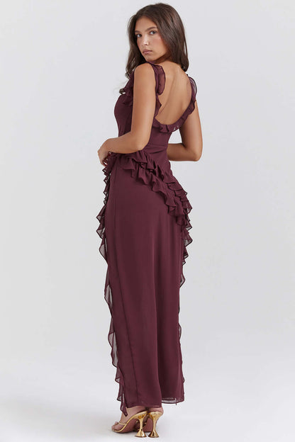 Ruffled Summer wrap dress with V-neck – Avanira
