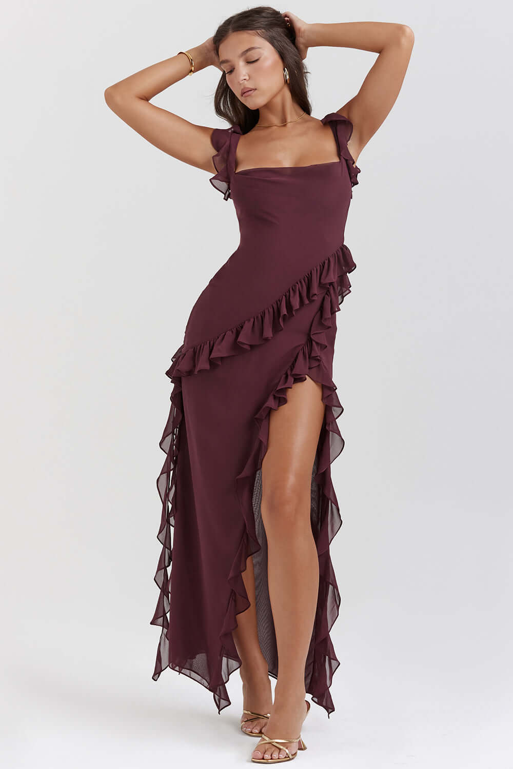 Ruffled Summer wrap dress with V-neck – Avanira