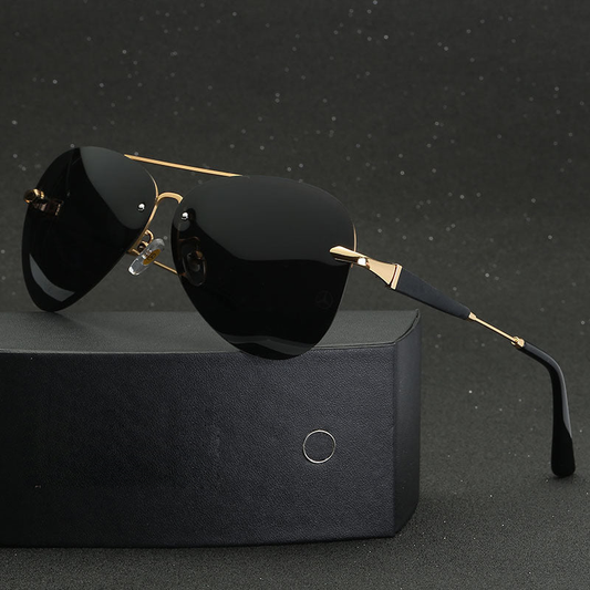 Bari Men's Sunglasses | Polarized Aviator Design, Classic Black Frame 0