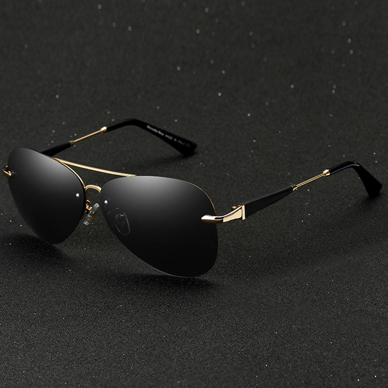 Bari Men's Sunglasses | Polarized Aviator Design, Classic Black Frame 1