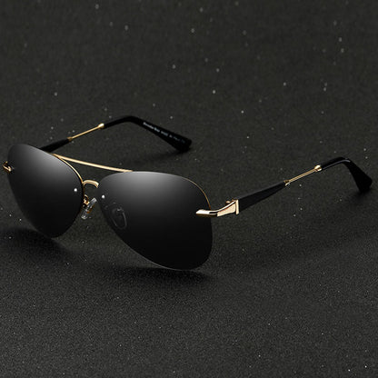 Bari Men's Sunglasses | Polarized Aviator Design, Classic Black Frame 1