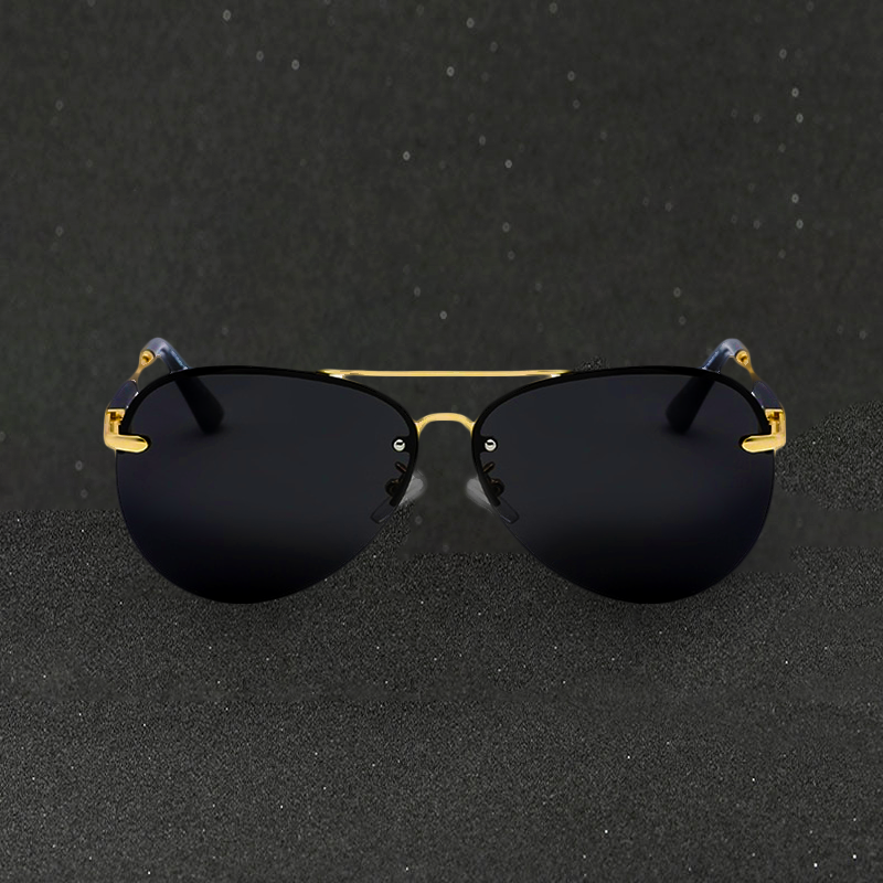 Bari Men's Sunglasses | Polarized Aviator Design, Classic Black Frame 2