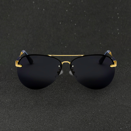 Bari Men's Sunglasses | Polarized Aviator Design, Classic Black Frame 2