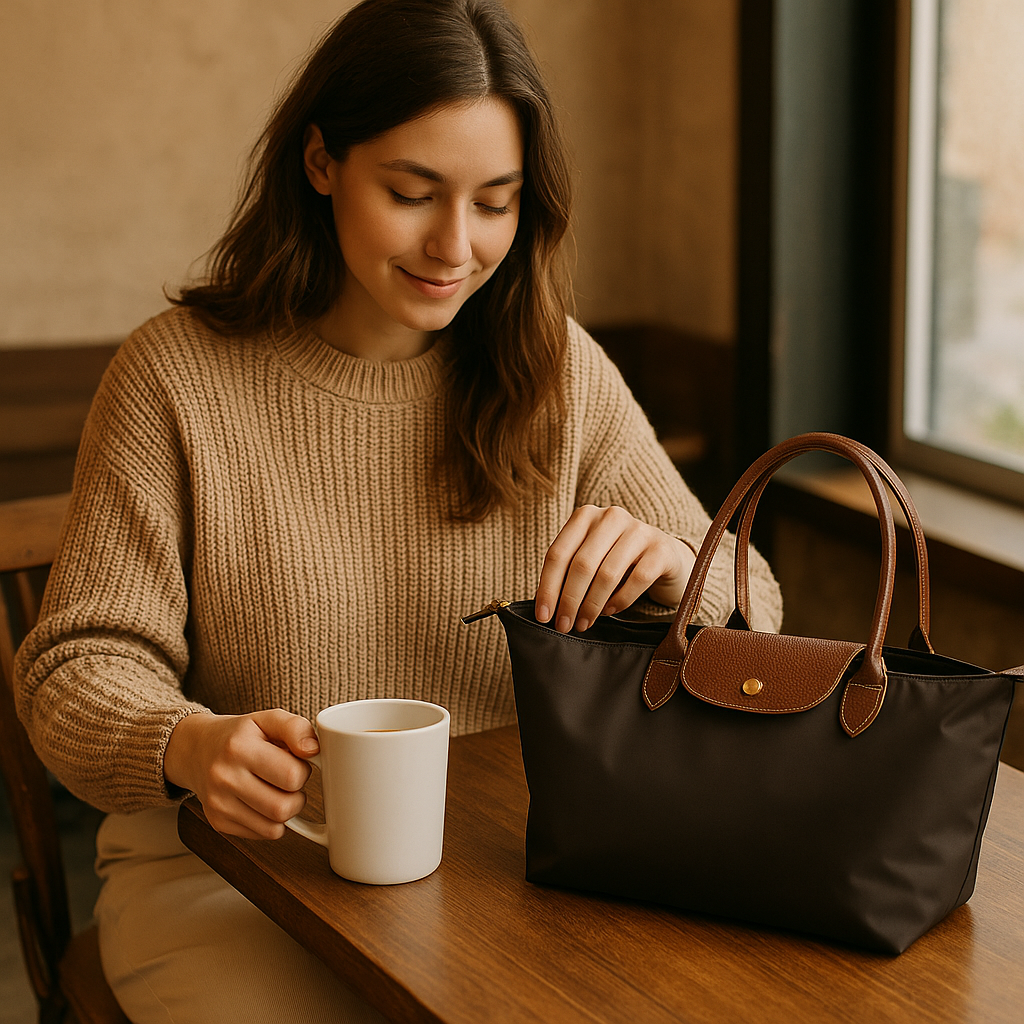 Bella Women's Black Shoulder Bag | Premium Fabric, Organized Storage