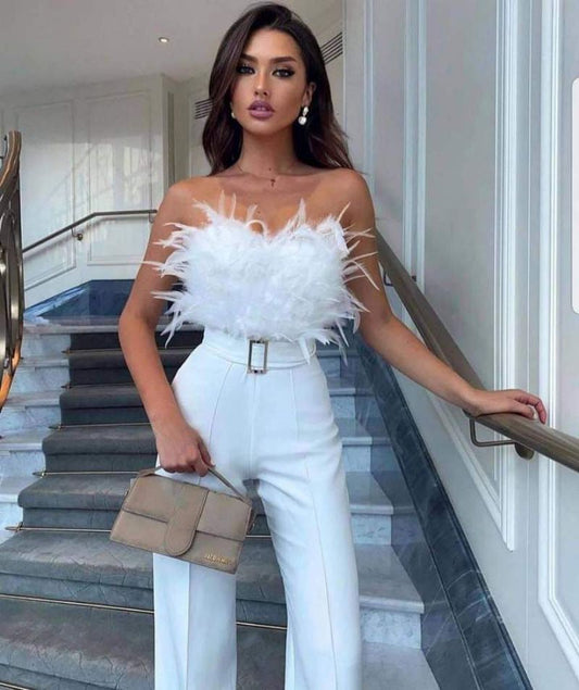 Bella Women's Jumpsuit | Elegant Tube Top, Slim-Fit Design 0