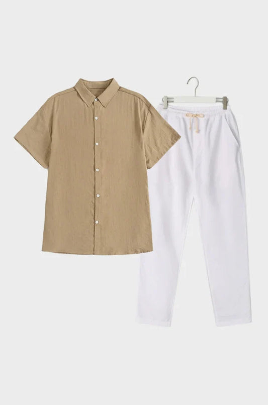 Relaxed Linen Shirt & Drawstring Trousers – Cevoro