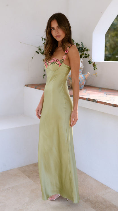 Clara Women's Maxi Dress | Floral Embroidery, Elegant Flow 3