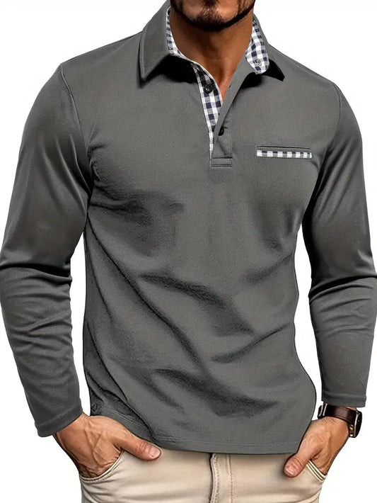 Classic Men's Long Sleeve Polo Shirt | Lightweight Fabric