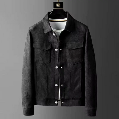 Men’s suede-textured denim jacket – Dalson