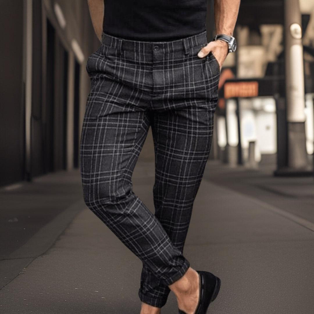 Dalton – Men's Checkered Slim Trousers