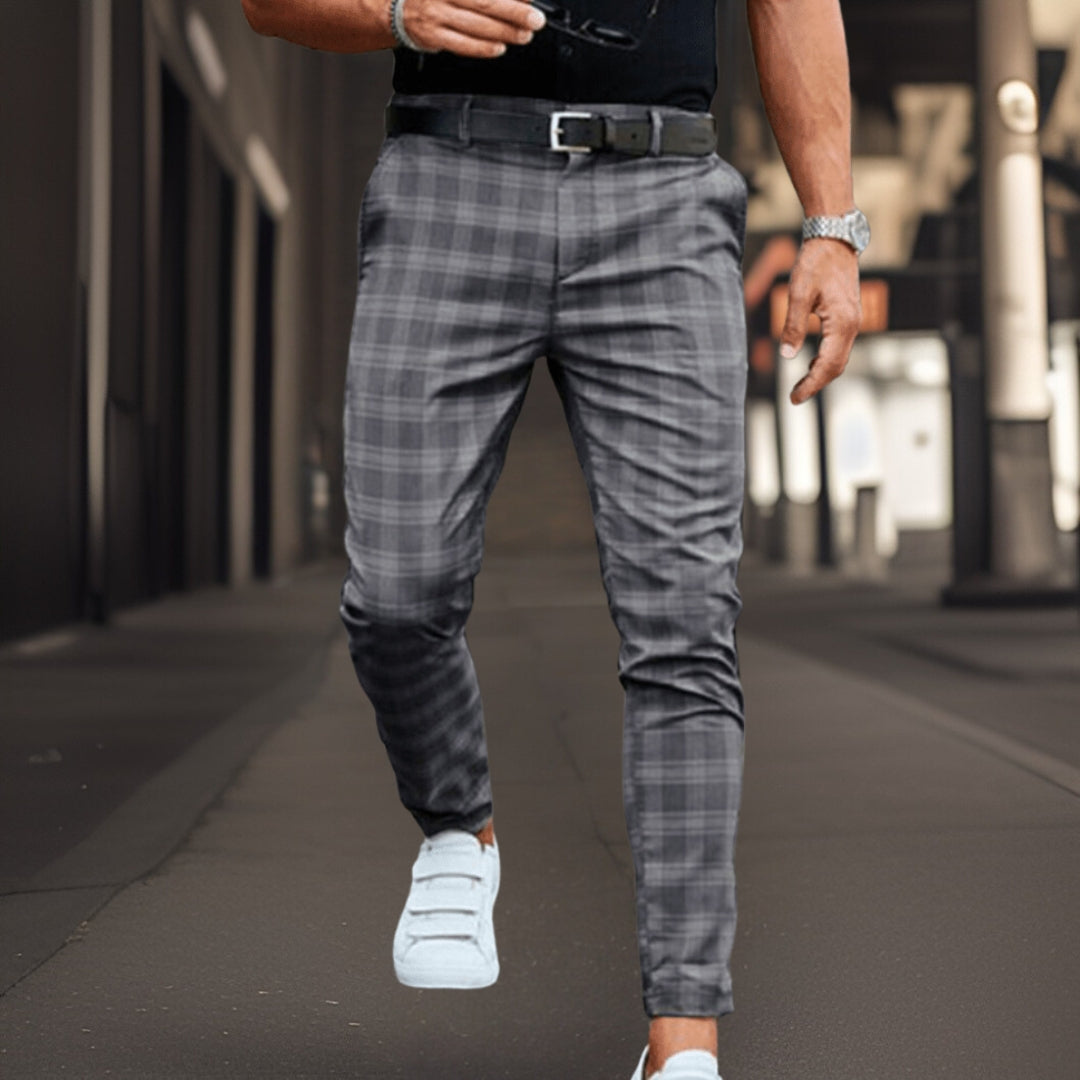 Dalton – Men's Checkered Slim Trousers