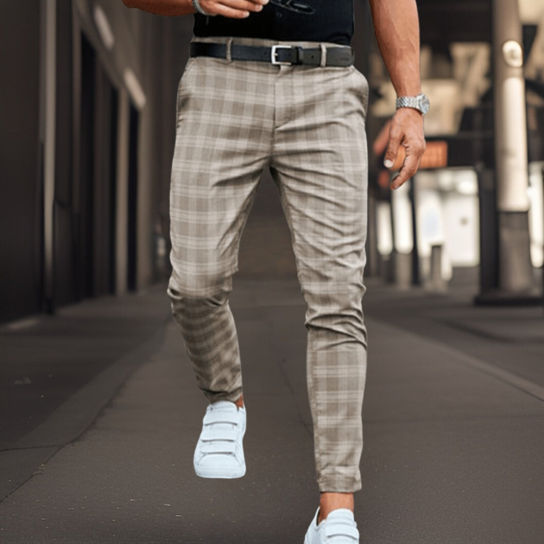 Dalton – Men's Checkered Slim Trousers