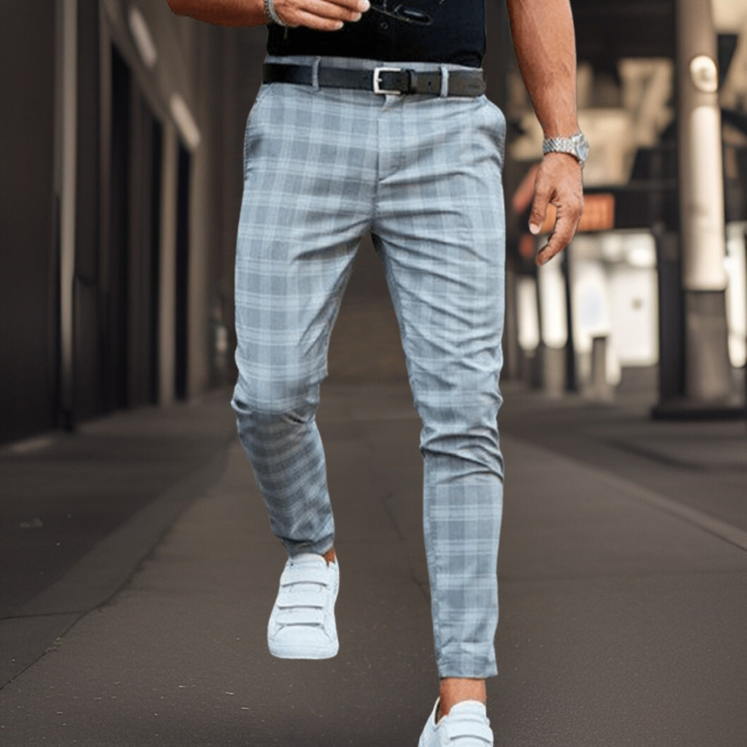 Dalton – Men's Checkered Slim Trousers
