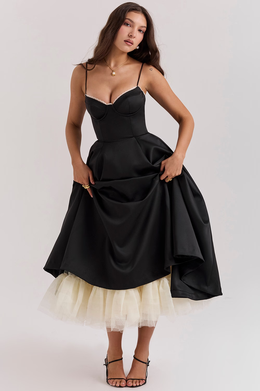 Daria Women's Cocktail Dress | Tulle Midi Skirt, Elegant Design 6