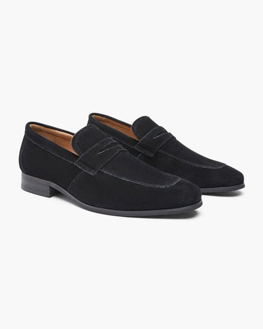 Men’s Classic Suede Penny Loafers – Delfaro