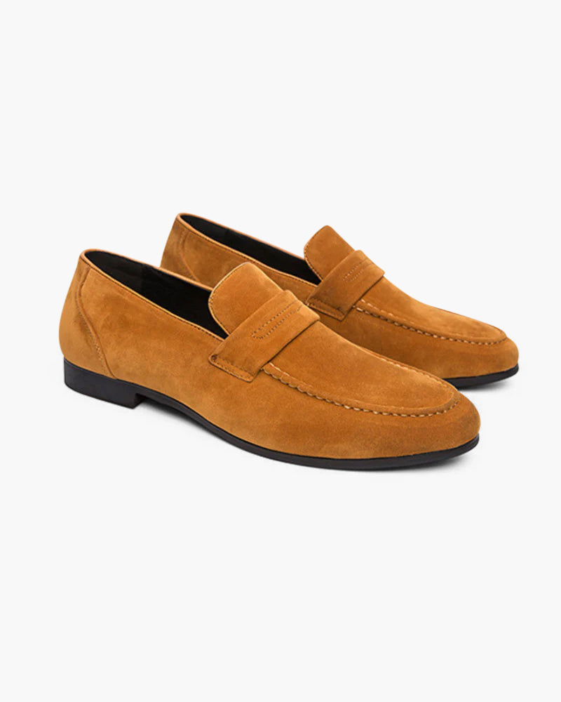 Men’s Classic Suede Penny Loafers – Delfaro