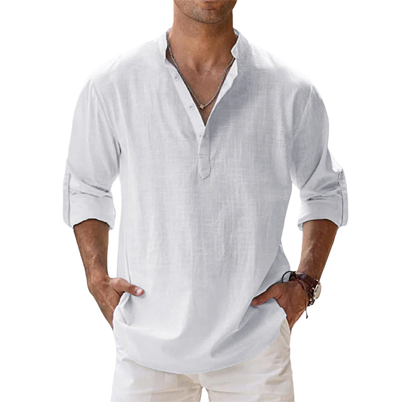 Eli Men's Dress Shirt | Cotton-Linen Blend, Lightweight Long Sleeve 0