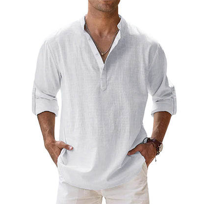 Eli Men's Dress Shirt | Cotton-Linen Blend, Lightweight Long Sleeve 0