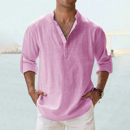 Eli Men's Dress Shirt | Cotton-Linen Blend, Lightweight Long Sleeve 10