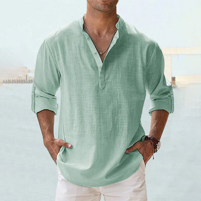 Eli Men's Dress Shirt | Cotton-Linen Blend, Lightweight Long Sleeve 13