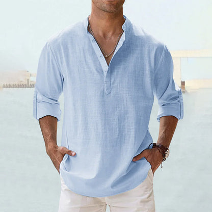 Eli Men's Dress Shirt | Cotton-Linen Blend, Lightweight Long Sleeve 3