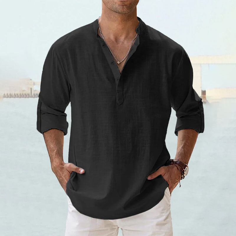 Eli Men's Dress Shirt | Cotton-Linen Blend, Lightweight Long Sleeve 6