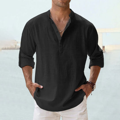 Eli Men's Dress Shirt | Cotton-Linen Blend, Lightweight Long Sleeve 6
