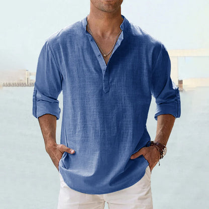 Eli Men's Dress Shirt | Cotton-Linen Blend, Lightweight Long Sleeve 7