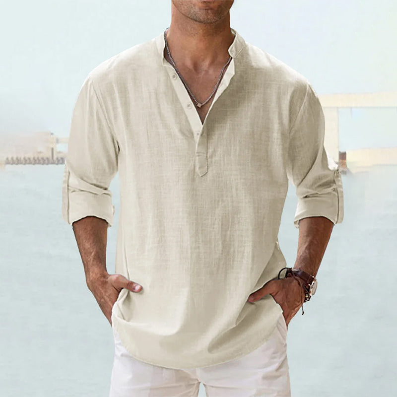Eli Men's Dress Shirt | Cotton-Linen Blend, Lightweight Long Sleeve 9