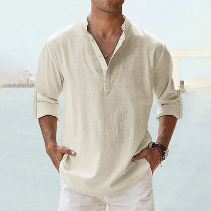 Eli Men's Dress Shirt | Cotton-Linen Blend, Lightweight Long Sleeve 9