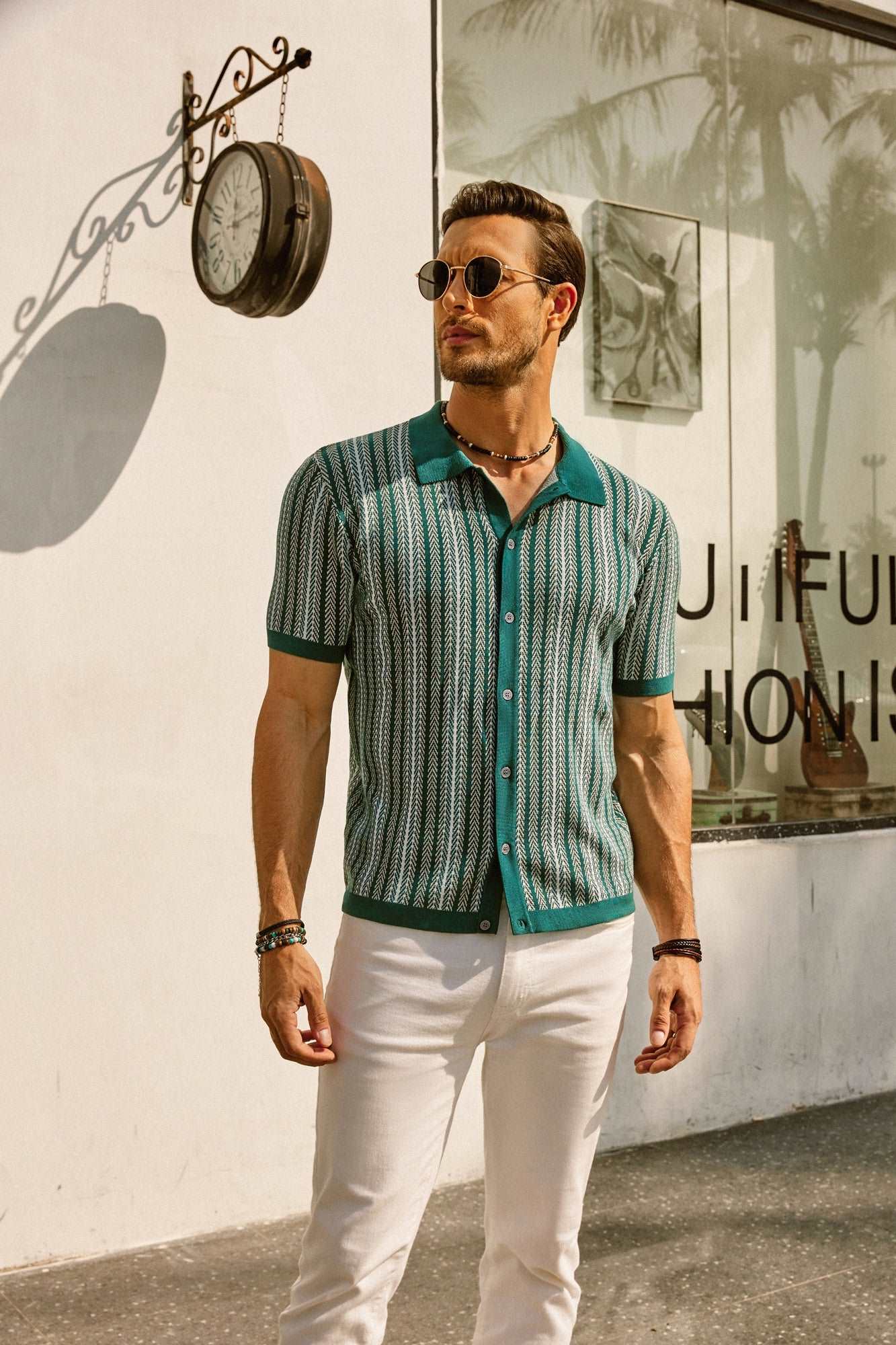 Felix Men's Polo Shirt | Retro Stripe Design, Breathable Fabric 10