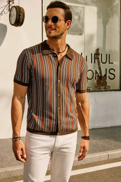 Felix Men's Polo Shirt | Retro Stripe Design, Breathable Fabric 3