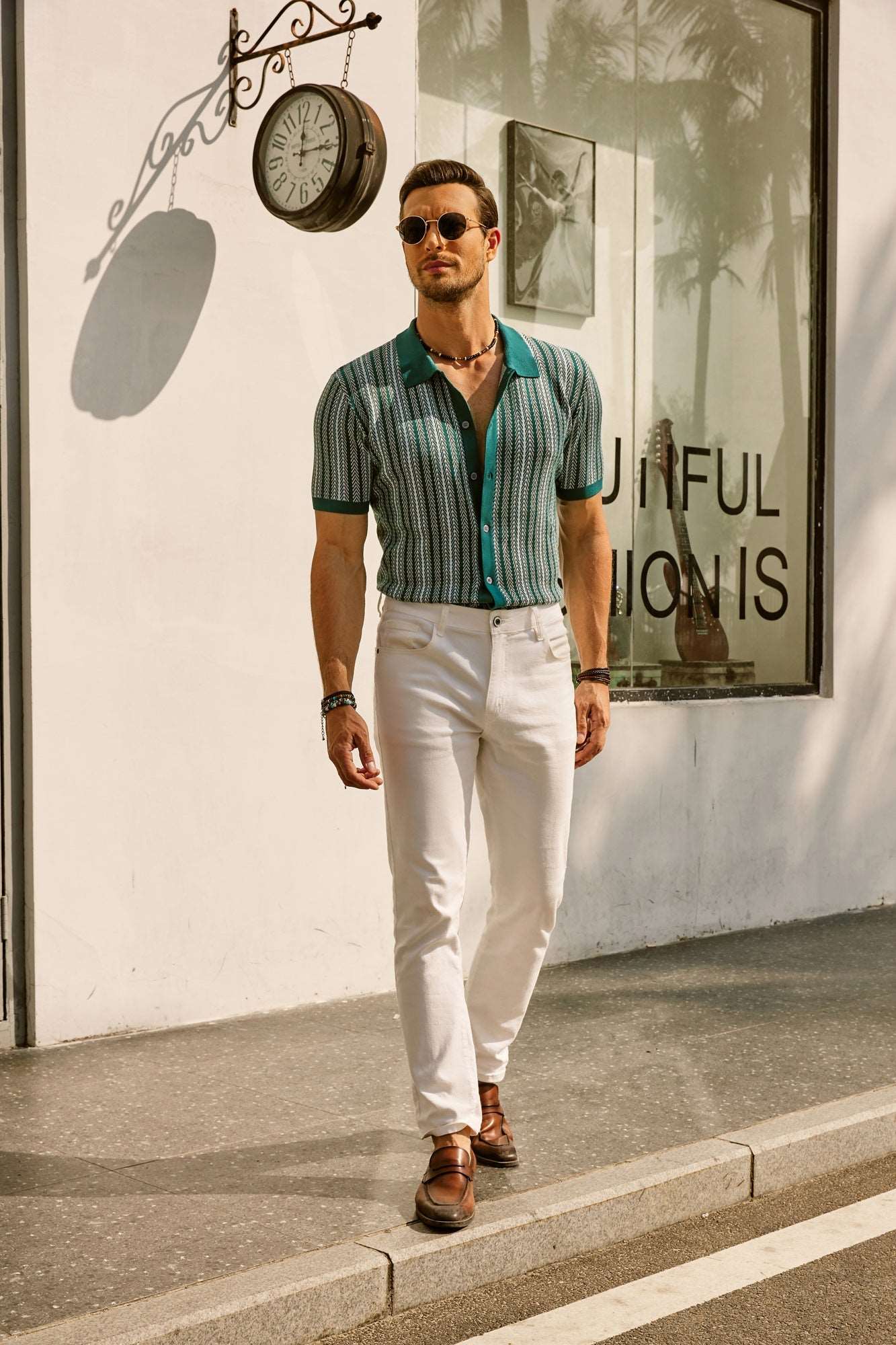 Felix Men's Polo Shirt | Retro Stripe Design, Breathable Fabric 6