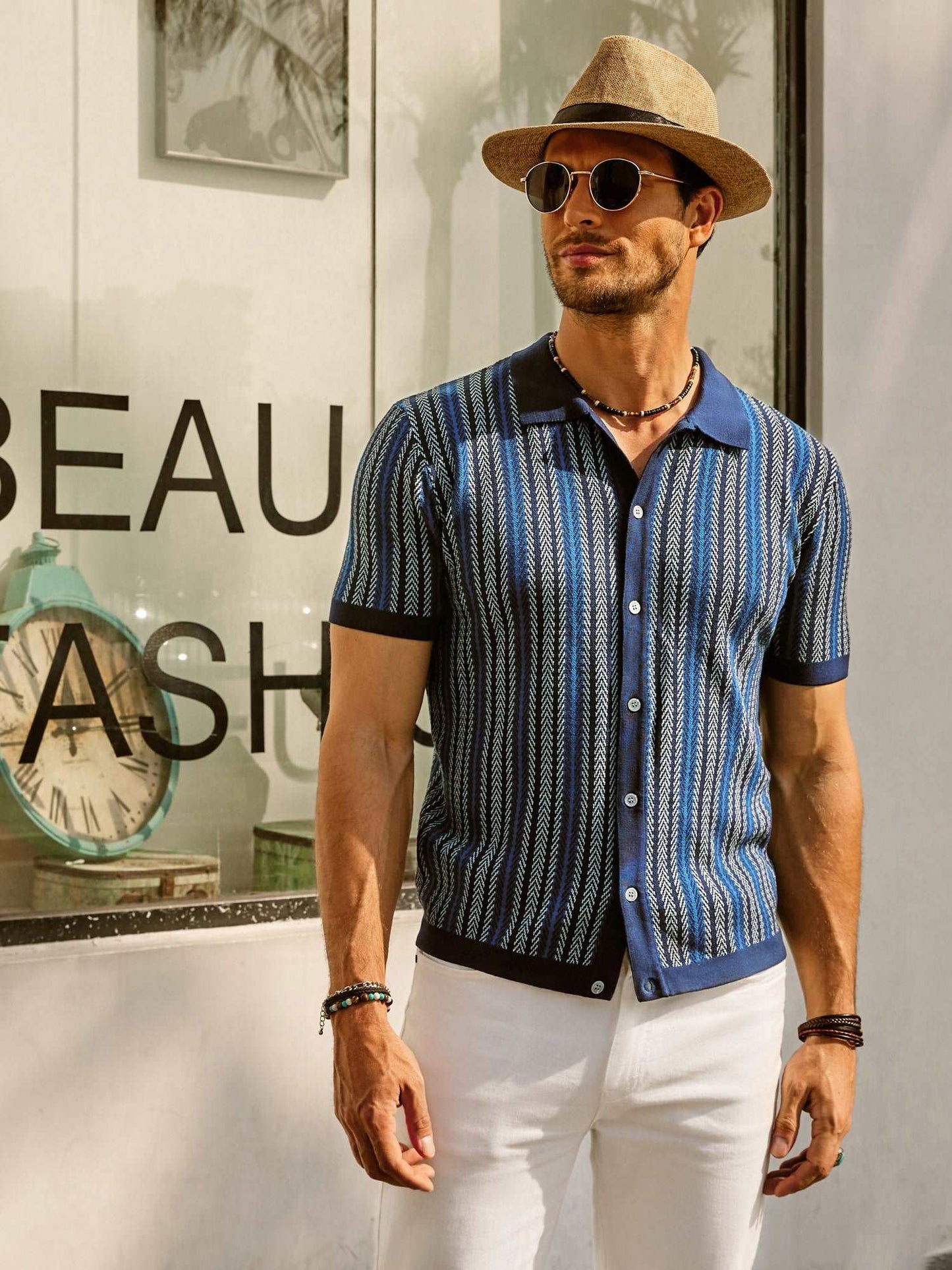 Felix Men's Polo Shirt | Retro Stripe Design, Breathable Fabric 9