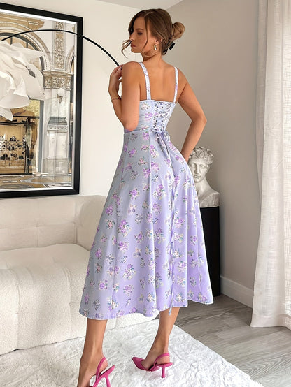 Floral square-neck summer dress – Florisse