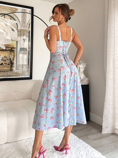 Floral square-neck summer dress – Florisse