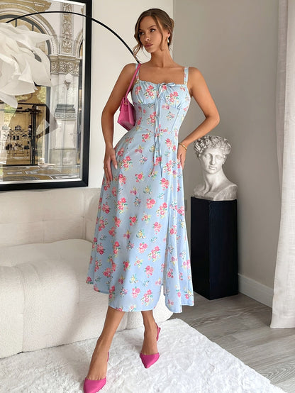 Floral square-neck summer dress – Florisse