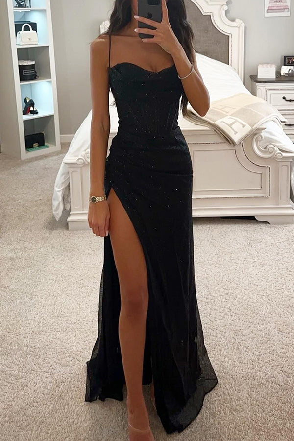 Glimmer Women's Corset Dress | Sequin Detail, Formal Evening Wear 0
