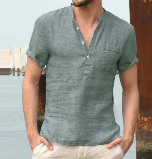 Ivo Men's Linen Shirt | Lightweight Breathable Fabric, Relaxed Fit 0