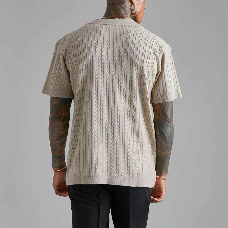 Kavi Men's Shirt | Textured Knit, Casual Button-Up 1