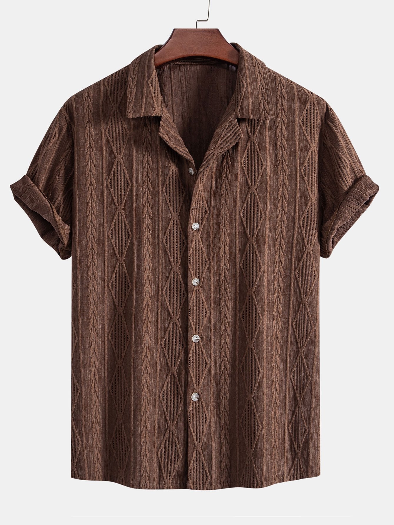 Geometric Jacquard Cuban Shirt – Lestaro